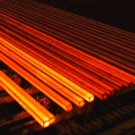 red hot bars of steel