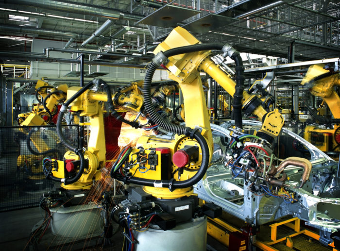 assembly line robot arms