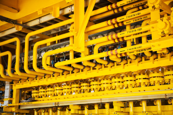yellow oil pipes