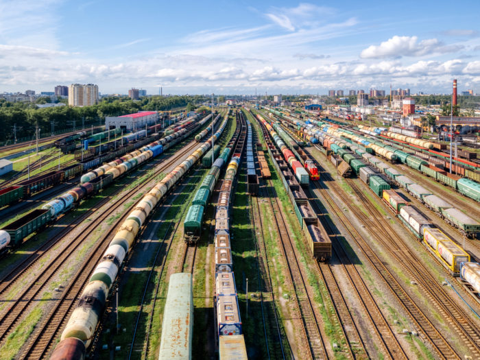 railway tracks and trains