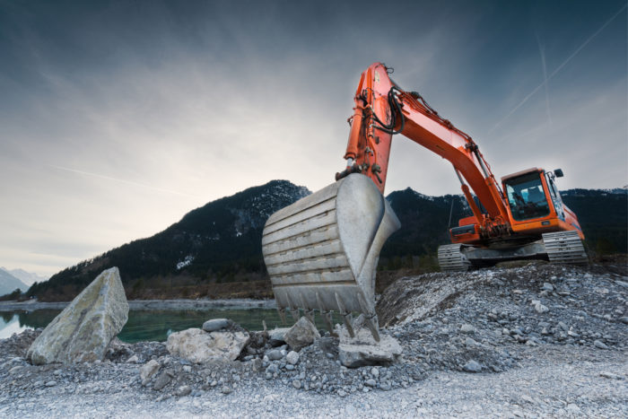 orange excavator