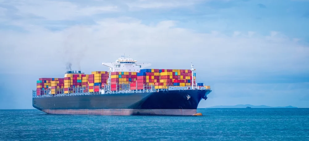 container ship on the ocean