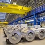 rows of steel coils