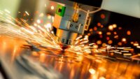 close-up of CNC plasma cutting machine